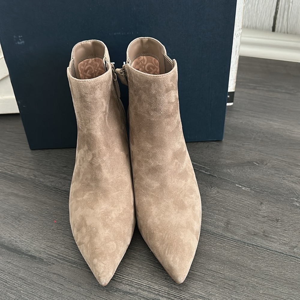 Cole Haan Tan Ankle Booties Sleek Suede Design